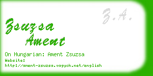 zsuzsa ament business card